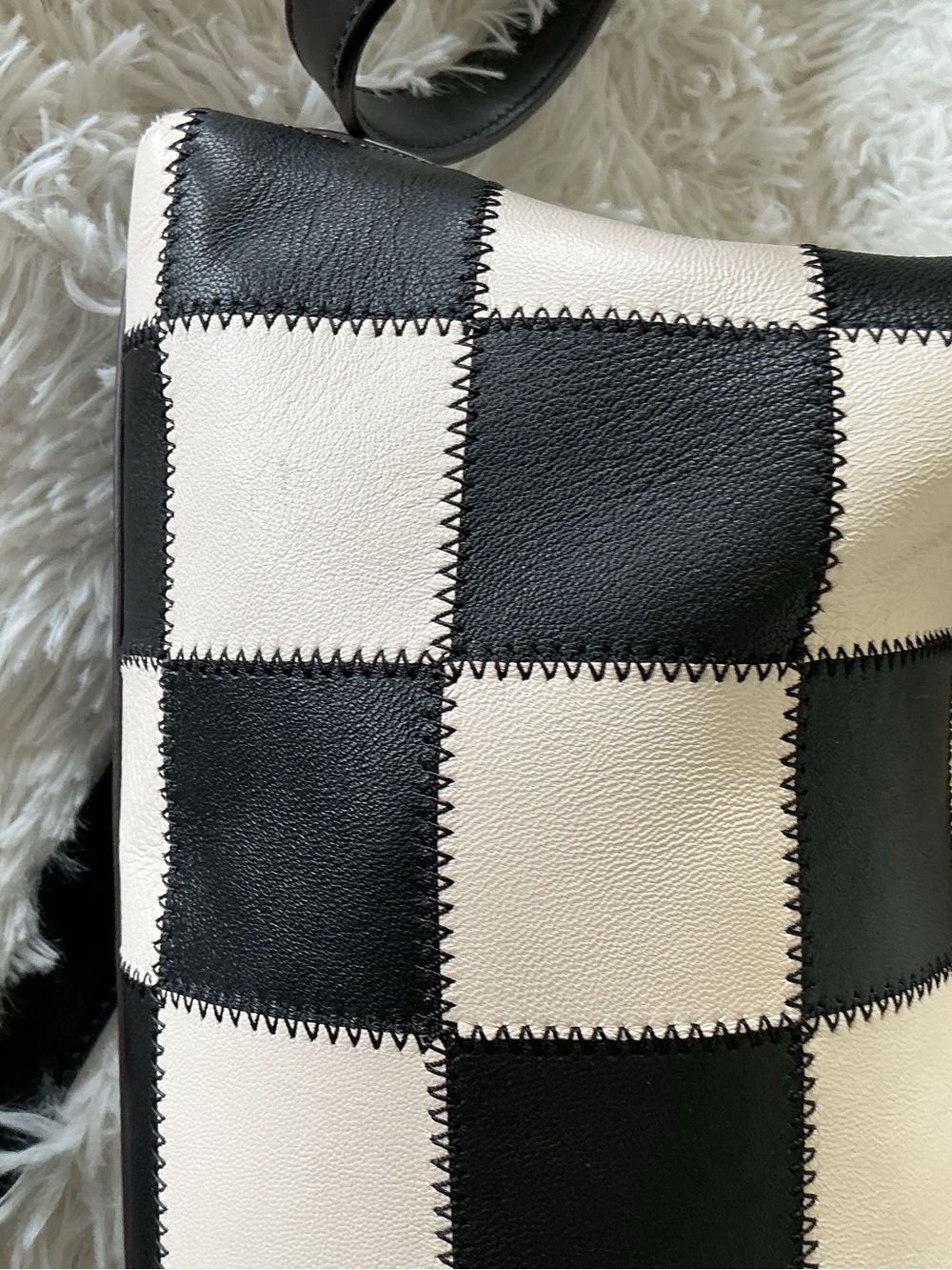 Coachtopia Checker Leather Shoulder Bag in Black and White - Picture 9 of 9